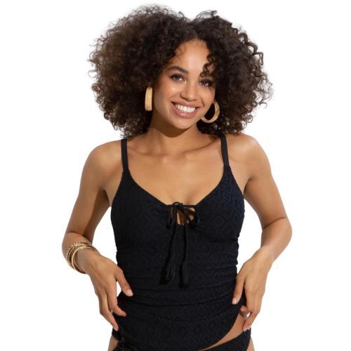 Pour Moi Summer Breeze Tankini Top - Black