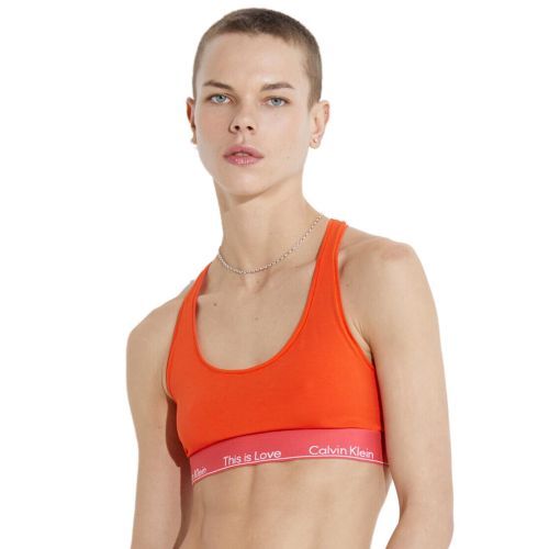 Calvin Klein Pride Unlined Bralette - Cherry Tomato