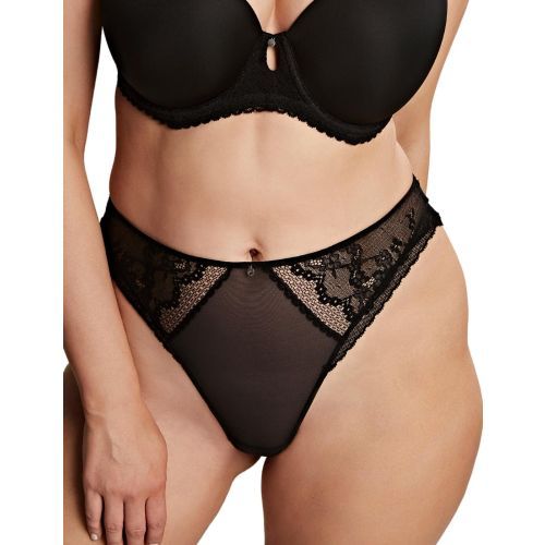 Cleo by Panache Alexis High Waist High Leg Brazilian Brief - Black