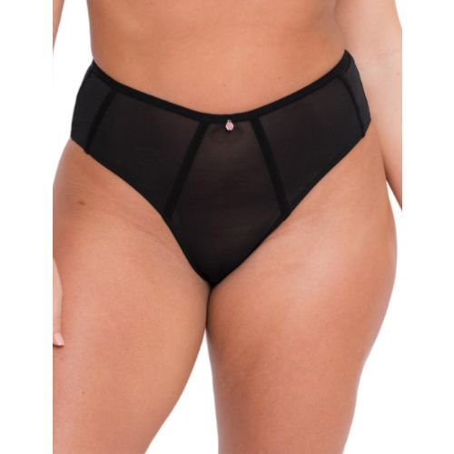 Curvy Kate Elementary High Waist Brazilian Brief - Black/Pink
