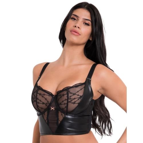 Scantilly by Curvy Kate Tough Love Balcony Longline Bra - Black
