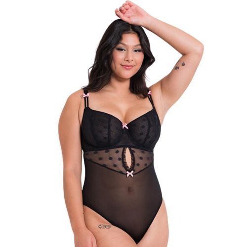 Curvy Kate Frill Me Balcony Body - Black/Pink