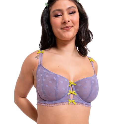 Curvy Kate Frill Me Balcony Bra - Mauve/Lime