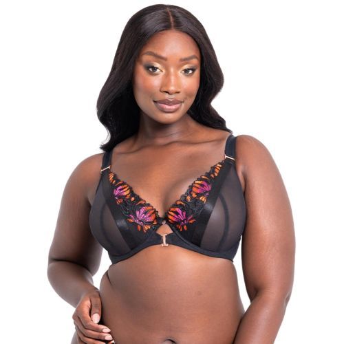 Scantilly By Curvy Kate Mesmerise Plunge Bra - Black Multi