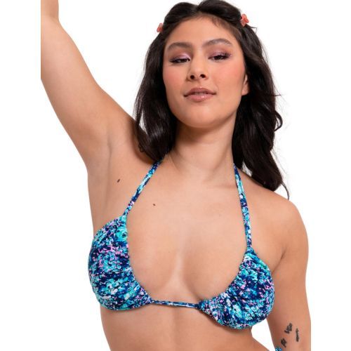 Curvy Kate Mykonos Triangle Bikini Top - Blue Print