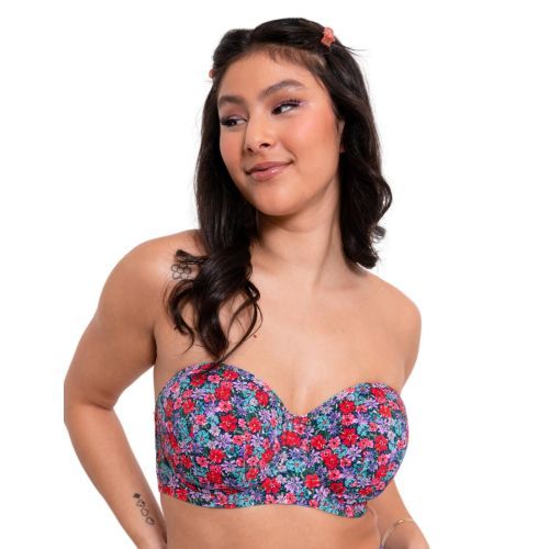 Curvy Kate Kitsch Kate Bandeau Bikini Top - Floral Print