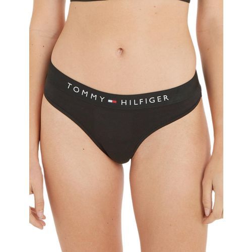 Tommy Hilfiger TH Logo Soft Thong - Black