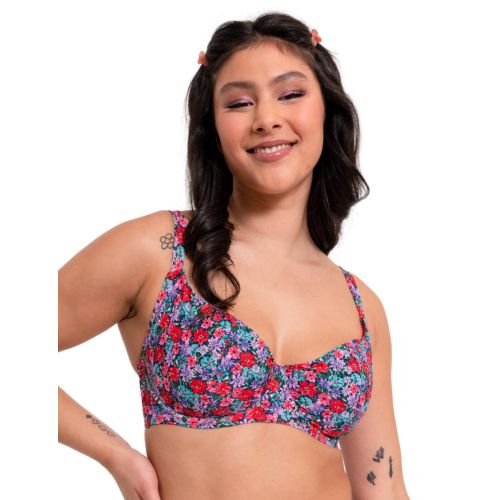 Curvy Kate Kitsch Kate Scooped Balcony Bikini Top - Floral Print