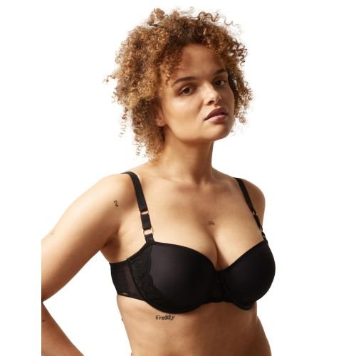 Chantelle Fleurs Memory Foam T Shirt Bra - Black