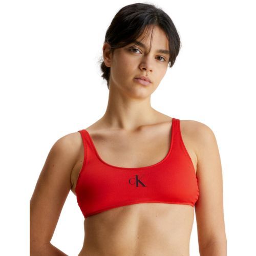Calvin Klein CK Monogram Bralette Bikini Top - Cajun Red