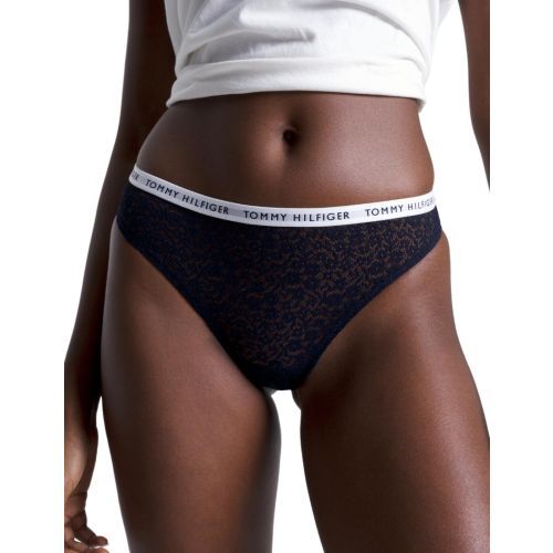 Tommy Hilfiger TH Lace Thong 3 Pack - Desert Sky/White/Rouge