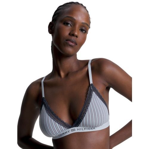Tommy Hilfiger TH Unlined Triangle Bra - Nola Stripe Blue
