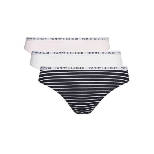 Tommy Hilfiger TH Cotton Stretch Brief 3 Pack - Stripe/White/Light Pink