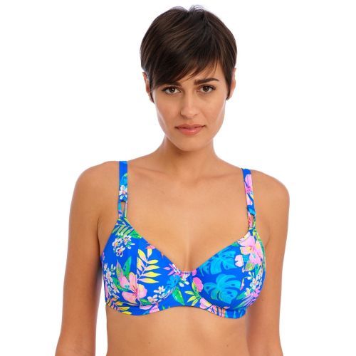 Freya Hot Tropics Plunge Bikini Top - Blue