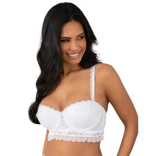 Pour Moi Rebel Underwired Strapless Longline Bra - White