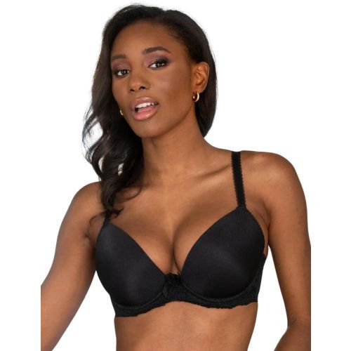 Pour Moi Flora Plunge Push Up T Shirt Bra - Black