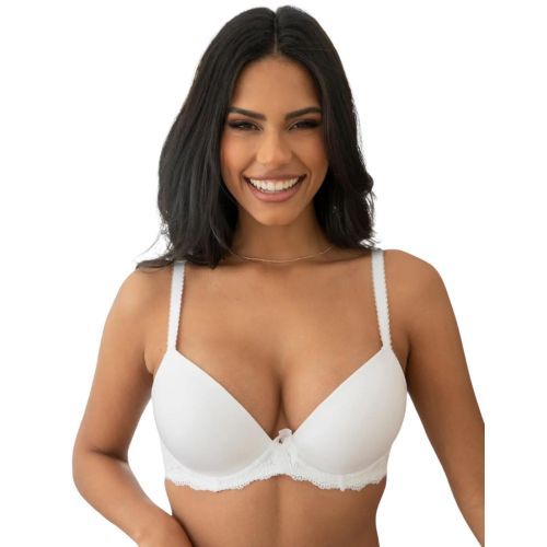 Pour Moi Flora Plunge Push Up T Shirt Bra - White
