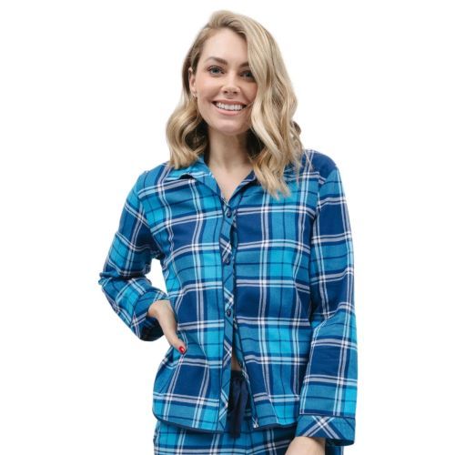 Cyberjammies Bea Pyjama Top - Blue Check