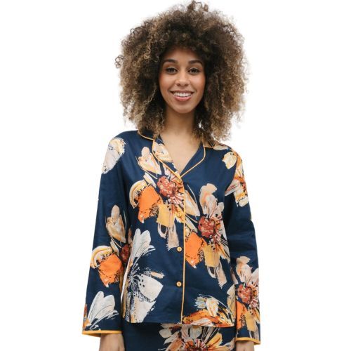Cyberjammies Cosmo Pyjama Top - Navy Floral Print