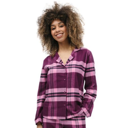 Cyberjammies Eve Pyjama Top - Magenta Check