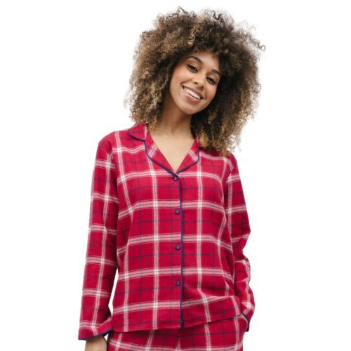 Cyberjammies Noel Pyjama Top - Red Check
