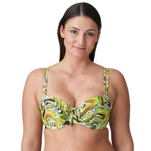 Prima Donna Swim Jaguarau Padded Balcony Bikini Top - Lime Swirl