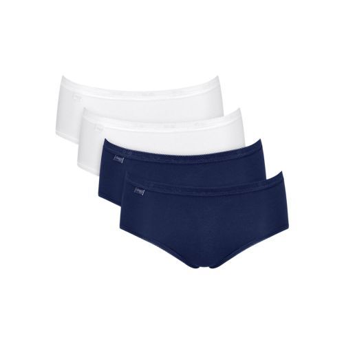 Sloggi Basic + Midi Brief 4 Pack - Navy / White