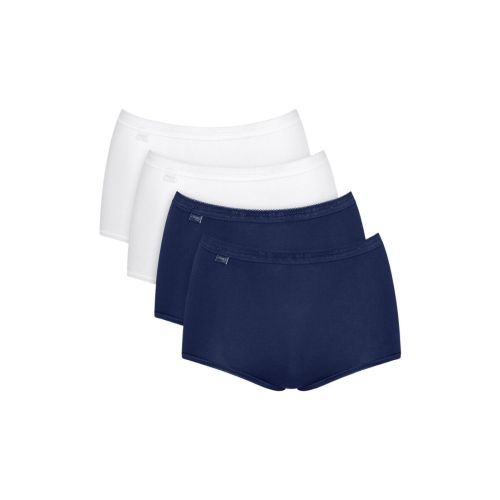 Sloggi Basic+ Maxi Brief 4 Pack - Navy / White