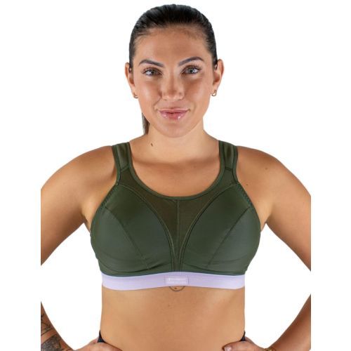 Shock Absorber Active D+ Classic Sports Bra - Forest Green with Purple Trim