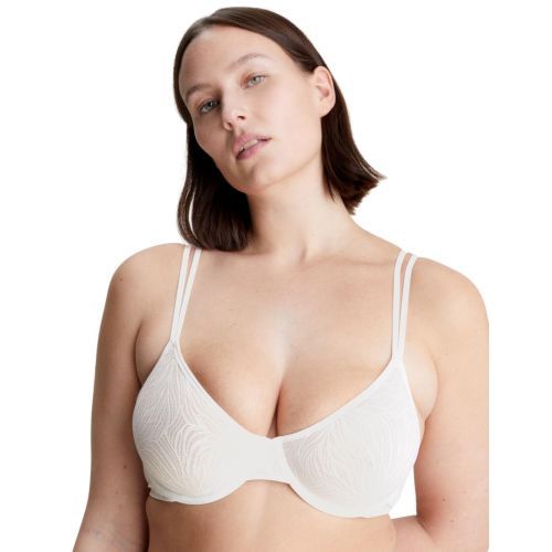 Calvin Klein Sheer Marquisette Unlined Demi Bra - White