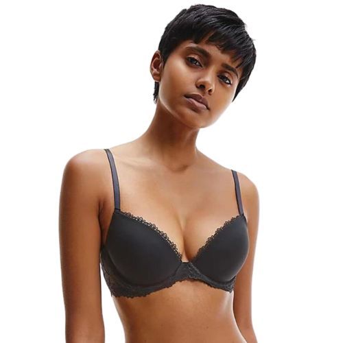 Calvin Klein Seductive Comfort Demi Push Up Bra - Black