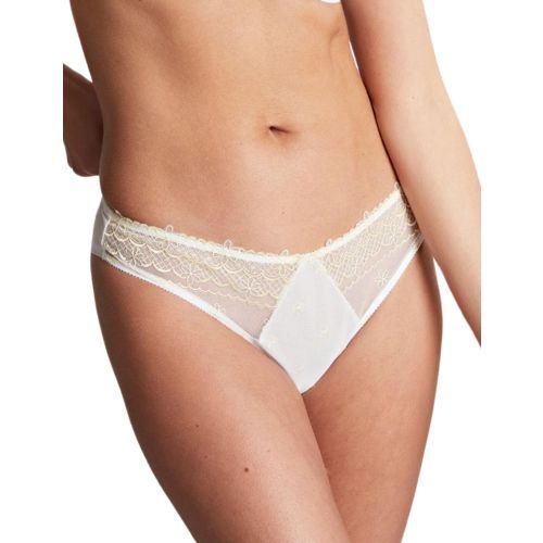 Cleo by Panache Blossom Brazilian Brief - White/Lemon