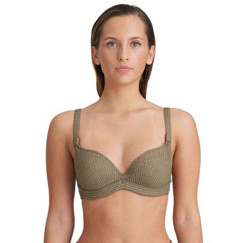 Marie Jo Tinjis Padded Plunge Bikini Top - Golden Olive