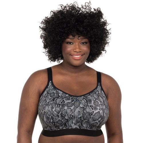 Goddess Sport Non Wired Sports Bra - Black Snake