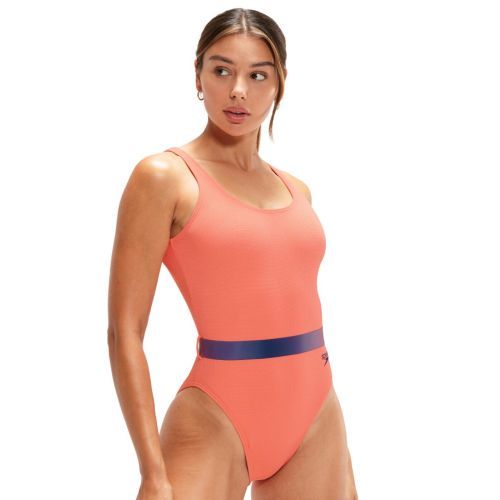 Speedo Belted Swimsuit - Orange/Purple