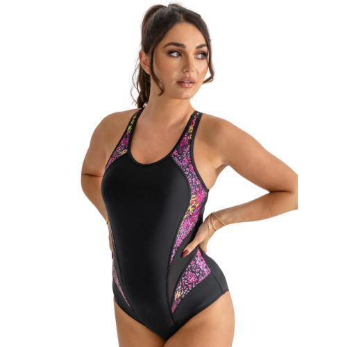 Pour Moi Energy Chlorine Resistant Swimsuit - Black/Confetti