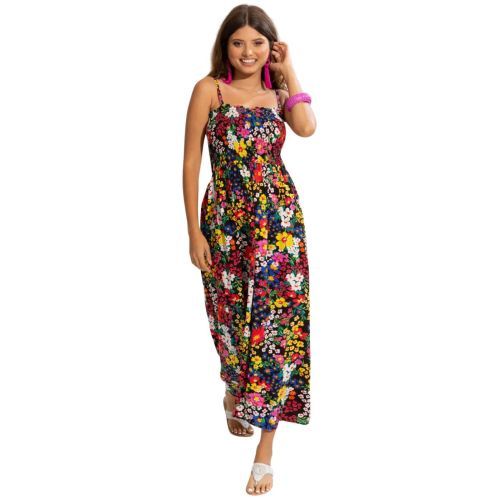 Pour Moi Beach Maxi Dress - Black Ditsy