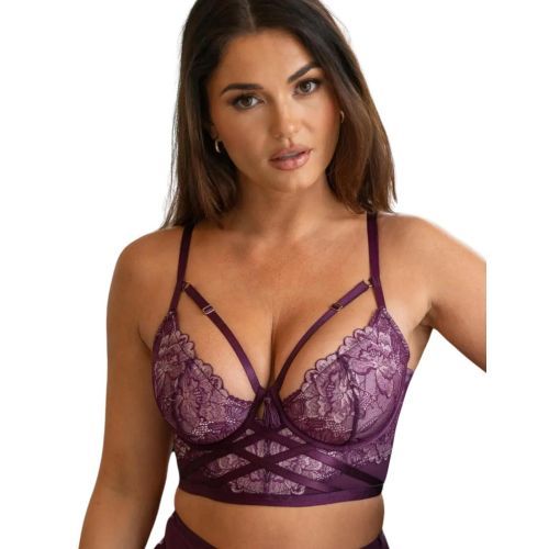 Pour Moi After Hours Padded Longline Bra - Blackberry/Pink