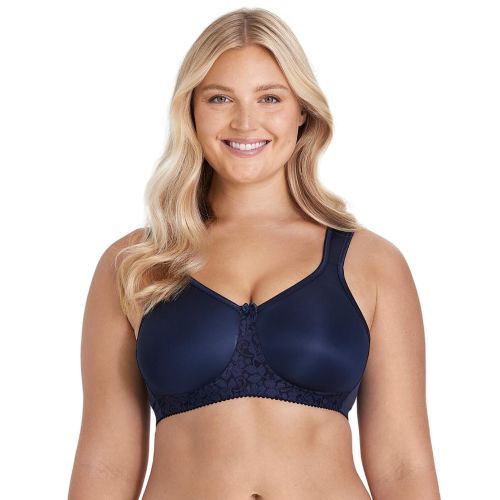Miss Mary Of Sweden Smooth Lacy T Shirt Bra - Dark Blue