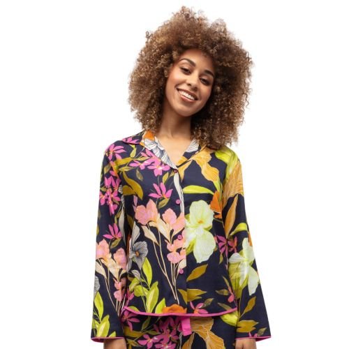 Cyberjammies Avery Pyjama Top - Navy Floral Print