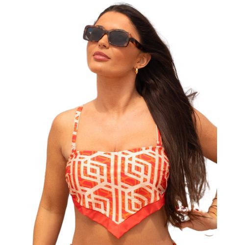 Pour Moi Casablanca Strapless Scarf Bikini Top - Orange