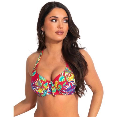 Pour Moi Heatwave Halter Bikini Top - Red Floral