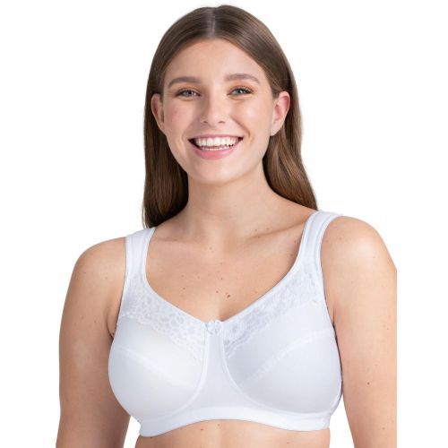 Miss Mary Of Sweden Cotton Non Wired Minimiser Bra - White