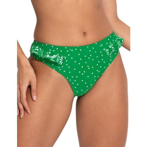 Pour Moi Getaway Full Bikini Brief - Green/White