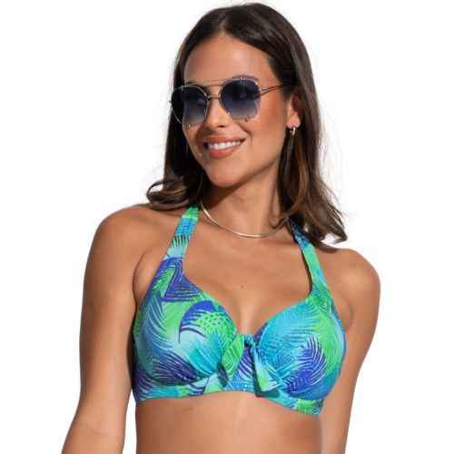 Pour Moi Aruba Halter Bikini Top - Aqua Palm
