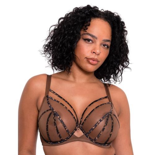 Scantilly by Curvy Kate Senses Plunge Bra - Leopard Brown