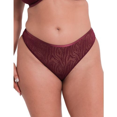 Curvy Kate Lace Daze Brazilian Brief - Claret