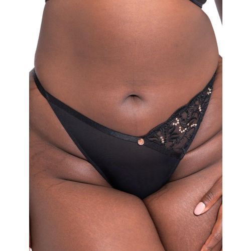 Scantilly by Curvy Kate Ornate Thong - Black