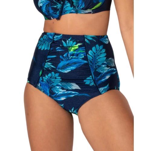 Pour Moi Palermo High Waist Tummy Control Bikini Brief - Navy Tropical