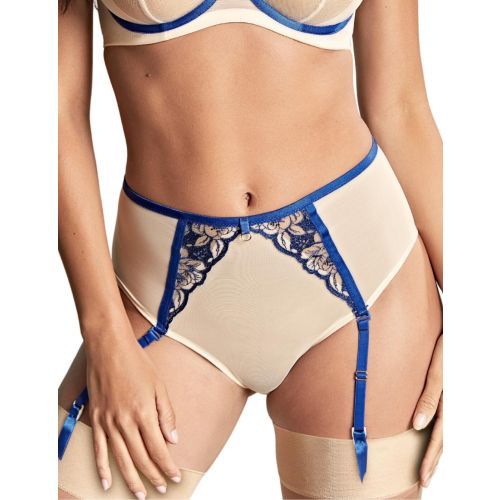 Panache Rosa Suspender Brief - Cobalt/Latte